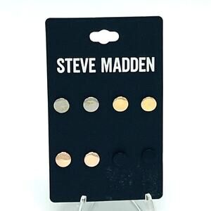Steve Madden Multi-Tone 4-Pc. Set Circle Stud Earrings